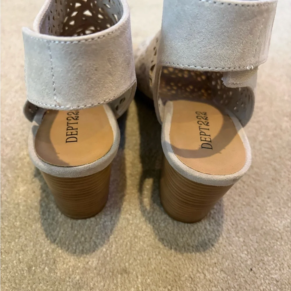 Cream Cut Out Peep-Toe Women's Shoes